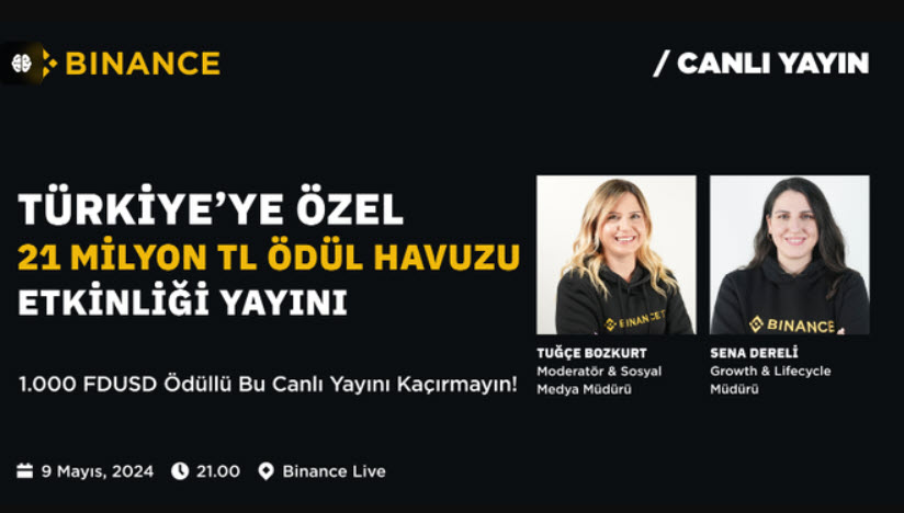 Binance'te Türkiye'ye Özel 21 Milyon TL Ödül Havuzu Etkinliği