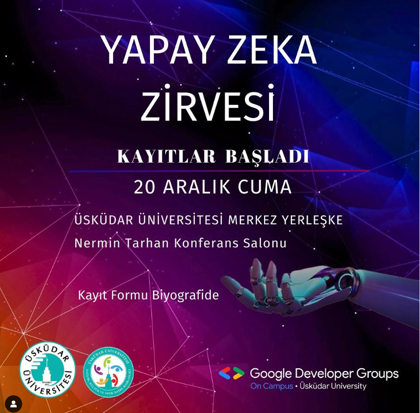  Üsküdar Üniversitesi Yapay Zeka Zirvesi’ne Davetlisiniz!