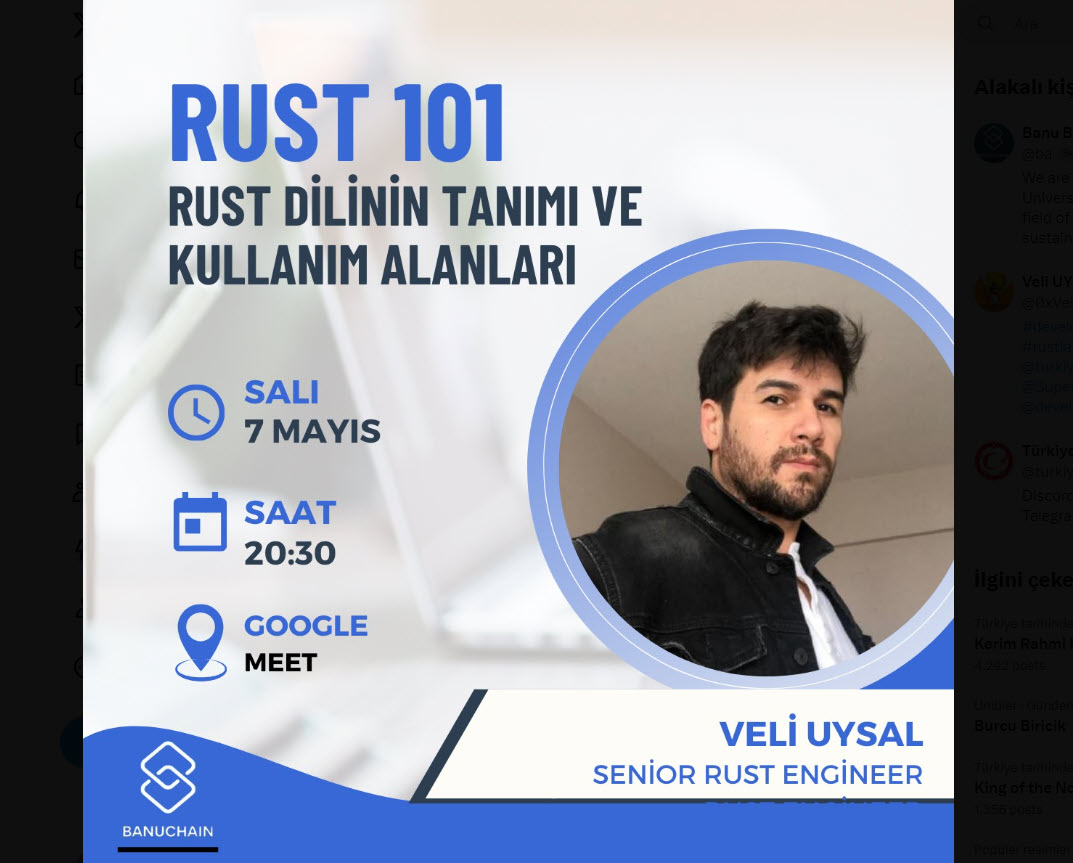 Web3 Teknolojileri ve Rust Programlama Dili Eğitimi