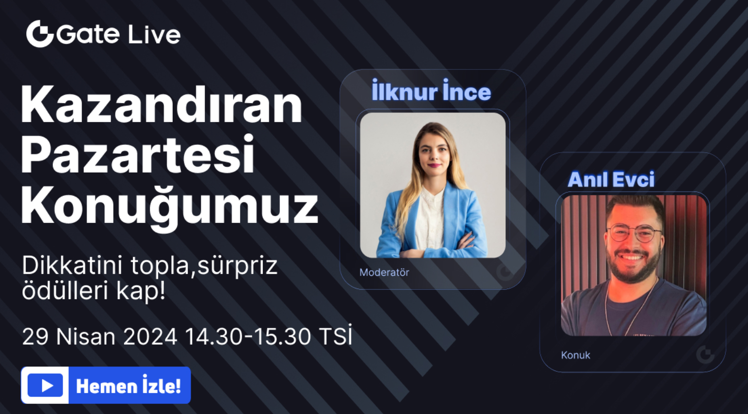 Kazandıran Pazartesi Başlıyor! @GATE.IO